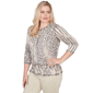 Petite Alfred Dunner Detail Driven 3/4 Sleeve Spliced Blouse - image 3