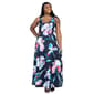 Plus Size 24/7 Comfort Apparel Large Floral Scoop Neck Maxi Dress - image 1