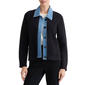 Petites Jones New York Long Sleeve Denim Collard Button Front Ca - image 1