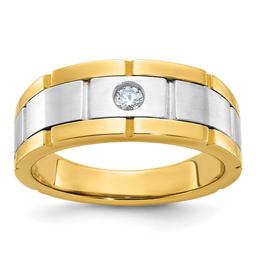 Mens Gentlemens Classics(tm) 14kt. Two Tone 1/10ctw. Diamond Ring