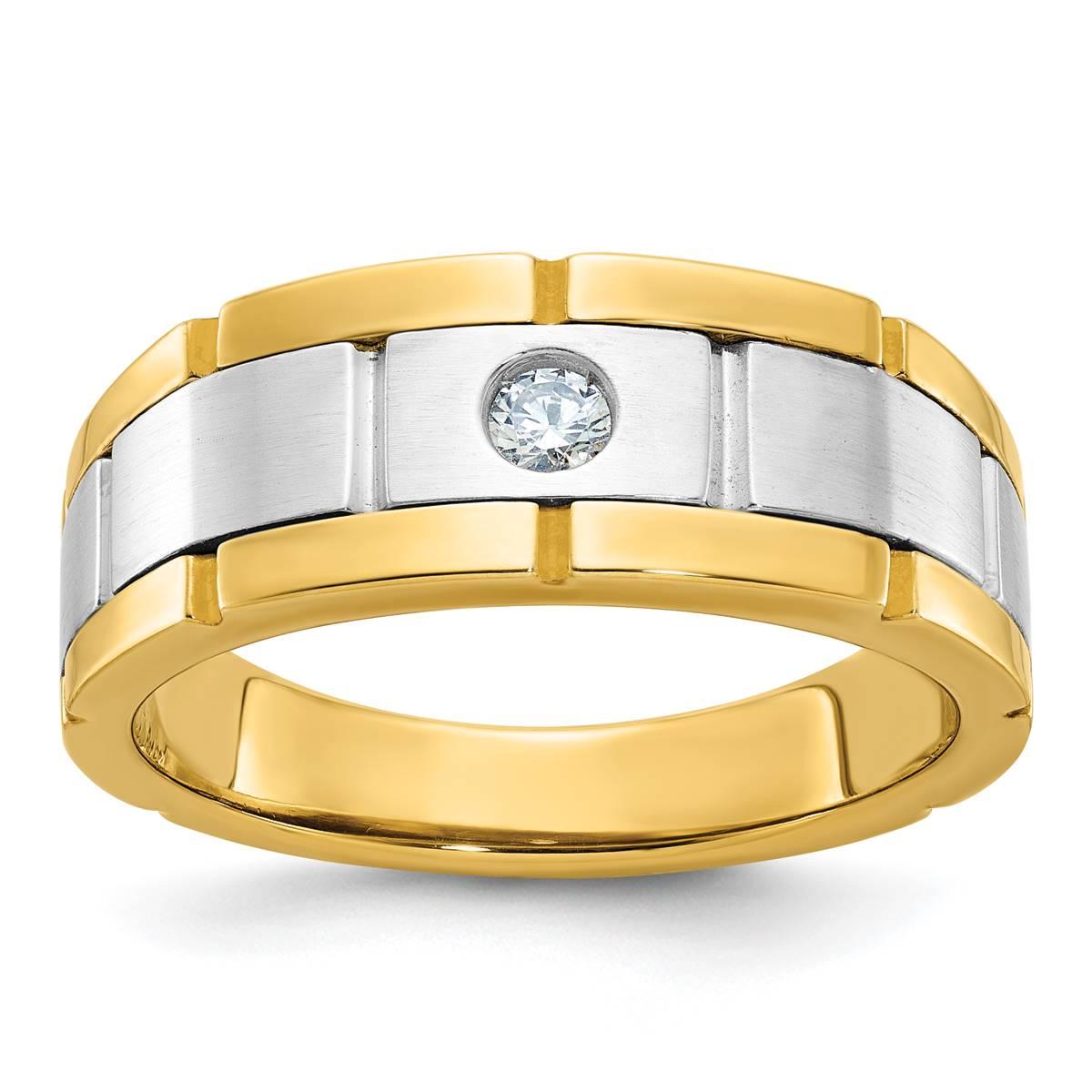 Mens Gentlemens Classics(tm) 14kt. Two Tone 1/10ctw. Diamond Ring
