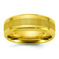 Mens Yellow IP-Plated Stainless Steel Wide Wedding Band - image 1