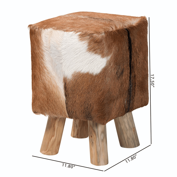 bali & pari Scotlyn Genuine Goat Leather Footstool