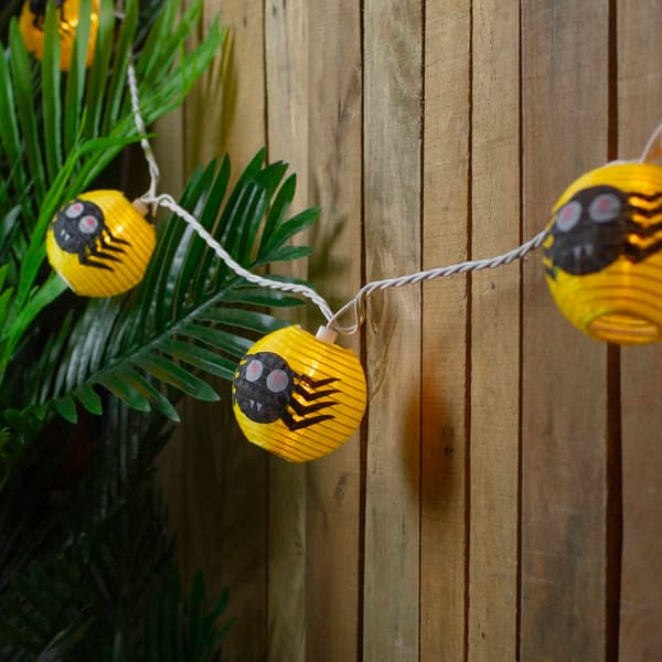 Northlight Seasonal 10ct. Yellow Spider Paper Lantern Lights
