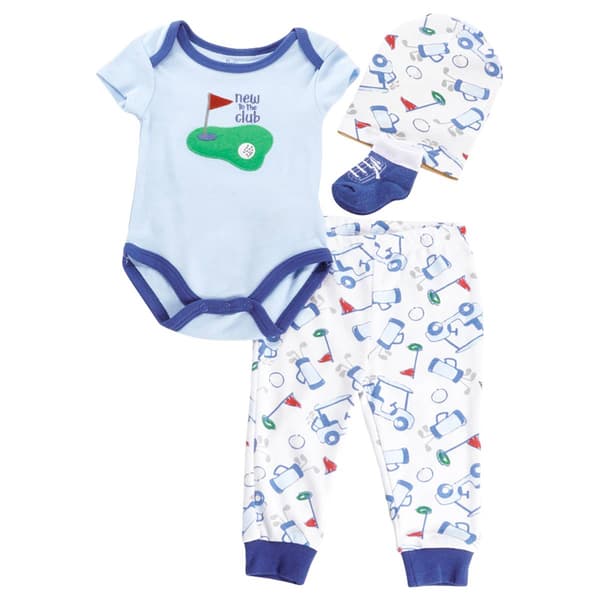 Baby Boy (3-9M) Baby Essentials(R) New To The Club 4pc. Set w/Hat - image 
