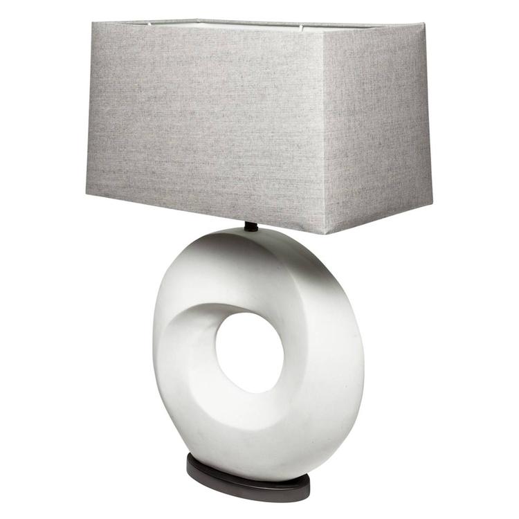 HomeRoots 27in. White Circular Table Lamp