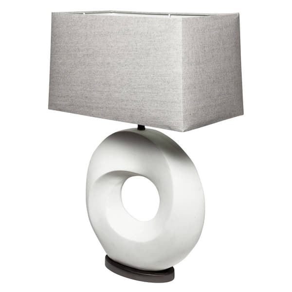 HomeRoots 27in. White Circular Table Lamp - image 
