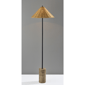 Adesso Rayne Brown Marble Base Floor Lamp with Rattan Shade - image 7