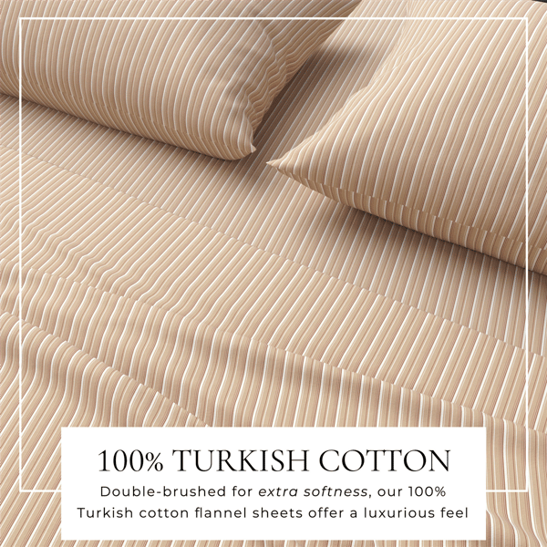 Freshfolds Plaid Flannel Tonal Stripe Sheet Set