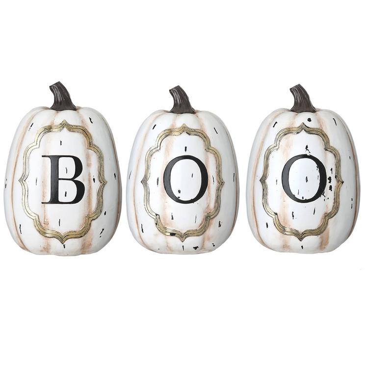 National Tree 13in. BOO Pumpkins - Set of 3