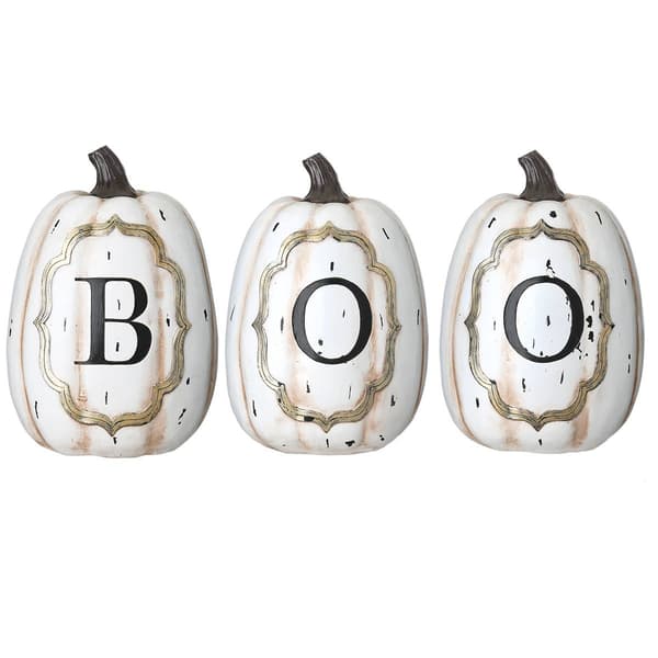 National Tree 13in. BOO Pumpkins - Set of 3 - image 