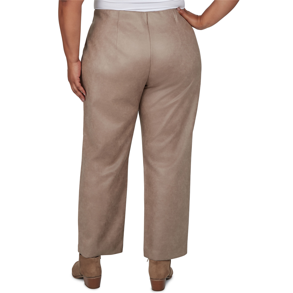 Plus Size Ruby Rd. Mythical Front Seam Suede Ponte Pull On Pants