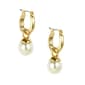 Anne Klein Gold-Tone Hoop Faux Pearl Earrings - image 1