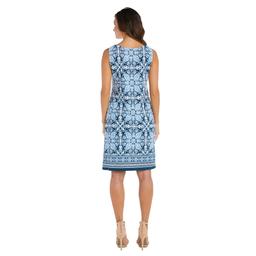 Petite R&M Richards 2pc. 3/4 Sleeve Geometric Jacket Dress