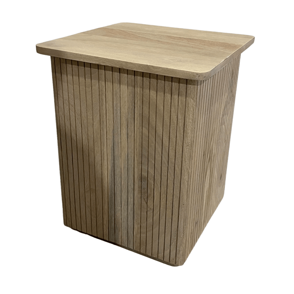 Sagebrook Home Natural Square Ribbed Accent Table