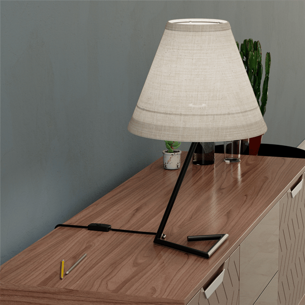 Infibrite 23in. Angular Base Table Lamp with Conical Shade