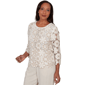 Womens Alfred Dunner Natural Wonder Floral Crochet Blouse - image 3