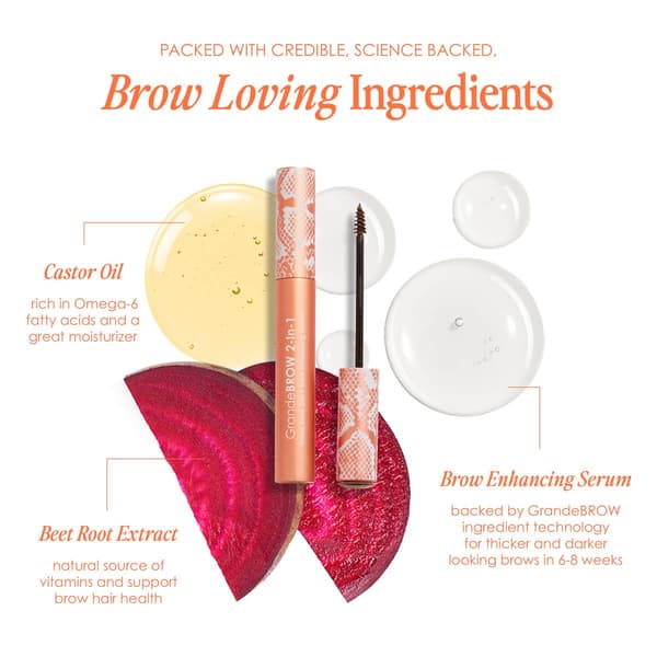 Grande Cosmetics GrandeBROW 2-In-1 Tinted Brow Gel + Brow Serum