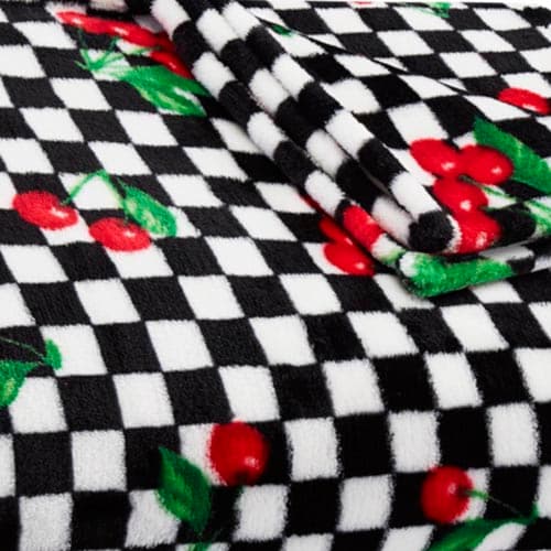 Betsey Johnson Cherry Checker Ultra-Soft Plush Throw Blanket