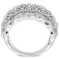 Sterling Silver 1/10ctw. Diamond Wide Band Vintage Ring - image 4