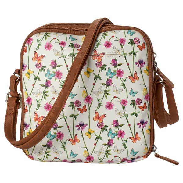MultiSac North/South Zip Around Floral Butterfly Crossbody