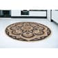 9th & Pike® Round Wool Black & Tan Medallion Hand Tufted Area Rug - image 3