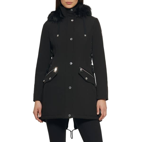 Womens Guess Softshell Walker w/Faux Fur Hood