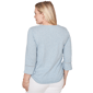 Petite Alfred Dunner Out Of The Blue Center Embroidery Blouse - image 2