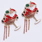 Santa w/ Martini Glass with Olive & Tassel Earrings - image 1