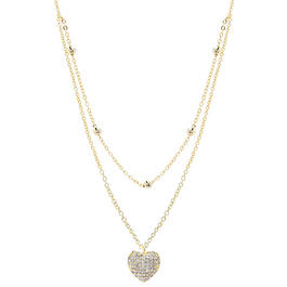 Gold Plated & Cubic Zirconia Heart Necklace
