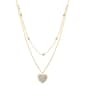 Gold Plated & Cubic Zirconia Heart Necklace - image 1