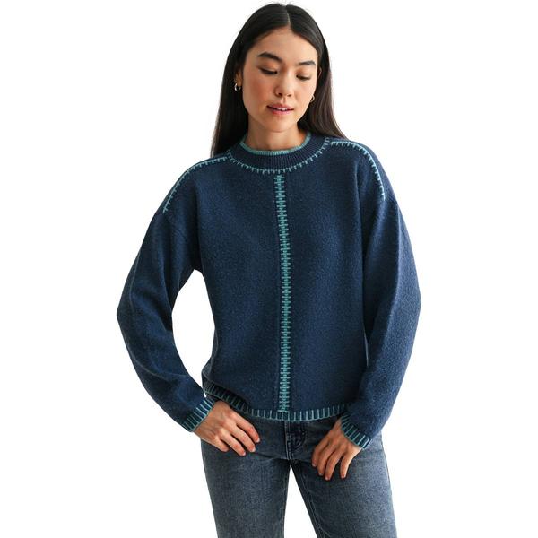 Womens CITY BLUES Long Sleeve Blanket Stitch Sweater - image 