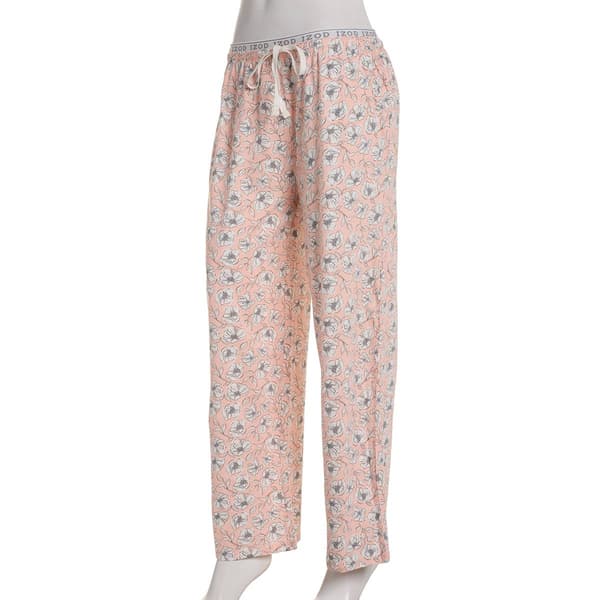 Womens IZOD Floral Logo Waist Pajama Pants
