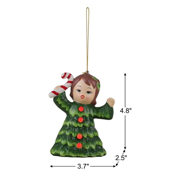 Mr. Christmas Vintage Christmas Tree Girl w/ Candy Ornament