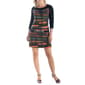Womens 24/7 Comfort Apparel Striped 3/4 Sleeve A-Line Dress - image 1