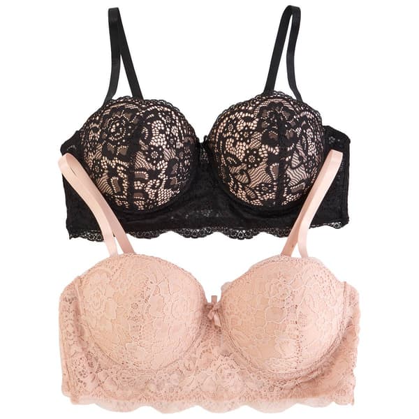 Womens B. Luxe 2pk Convertible Longline Lace Bras BX57992PKM - image 