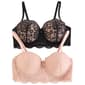 Womens B. Luxe 2pk Convertible Longline Lace Bras BX57992PKM - image 1