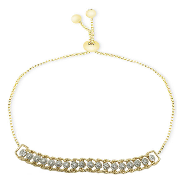 Accents Gold Plated & Diamond Accent Adjustable Bracelet - image 