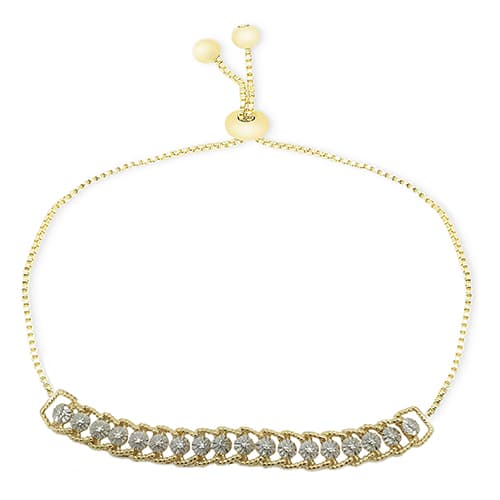 Accents Gold Plated & Diamond Accent Adjustable Bracelet - image 