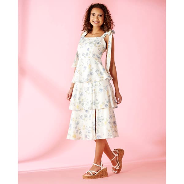 Juniors Trixxi Print Triple Tier Tie Shoulder Midi - image 
