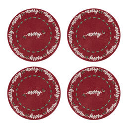 Avanti Merry Holly Round Placemats - Set of 4