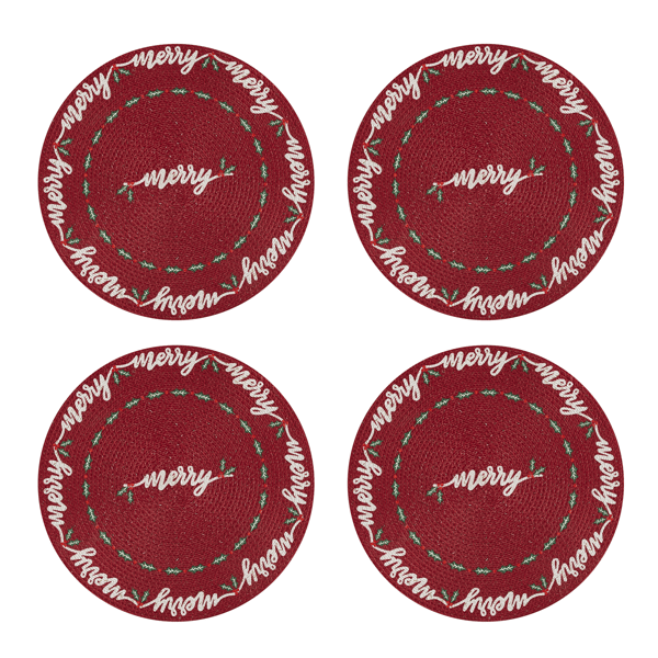 Avanti Merry Holly Round Placemats - Set of 4 - image 