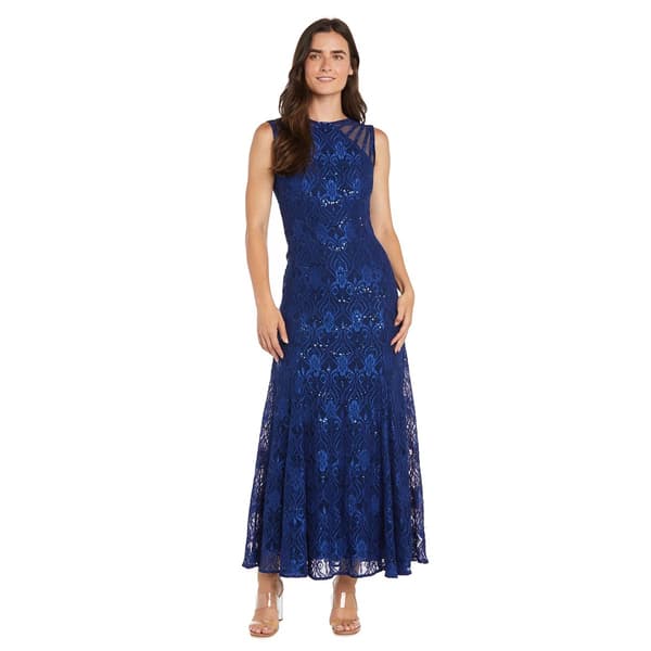 Petite R&M Richards Sleeveless Strappy Mermaid Evening Gown - image 