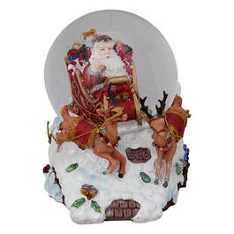 Northlight Seasonal Santa on Sleigh with Reindeer Snow Globe