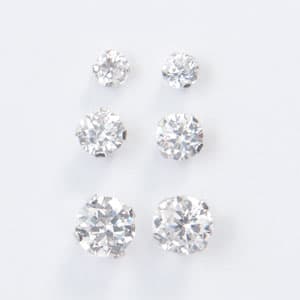 White Gold Round Cubic Zirconia Earrings Set - image 