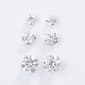 White Gold Round Cubic Zirconia Earrings Set - image 1