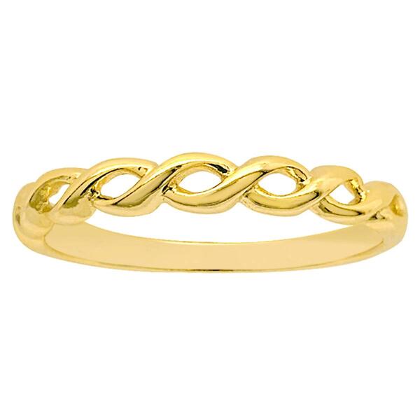 Marsala 14kt. Gold Plated Sterling Silver 3mm Infinity Ring - image 