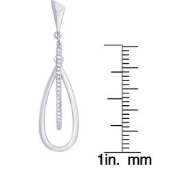 Gianni Argento Sterling Silver Diamond Teardrop Earrings