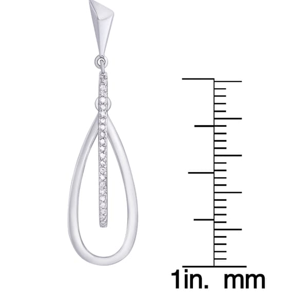Gianni Argento Sterling Silver Diamond Teardrop Earrings