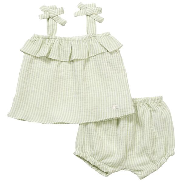 Baby Girl &#40;12-24M&#41; 7 For All Mankind&#40;R&#41; Stripe Tank Top & Short Set - image 